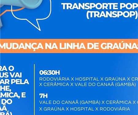 Itapemirim: Prefeitura informa sobre as mudanças na linha do Transpop