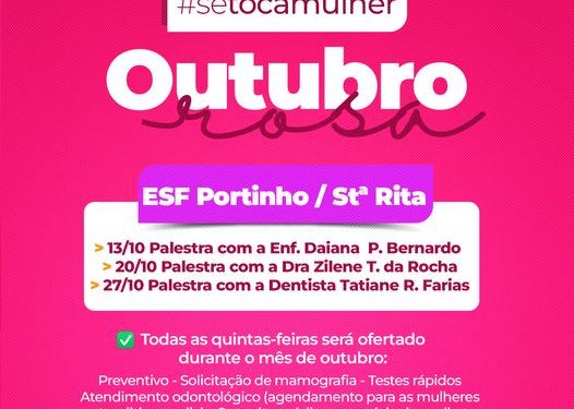Piúma: Hoje é dia de Outubro Rosa no PSF Portinho