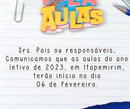 Itapemirim: Ano letivo 2023 começa na segunda (6)