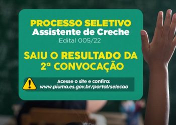 Piúma: Educação divulga o resultado do Processo Seletivo para assistente de creche