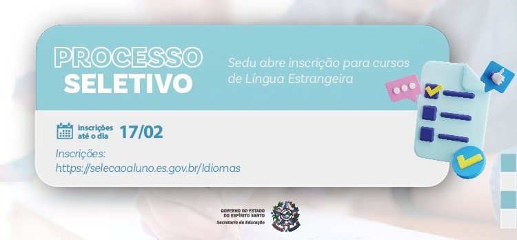 Estado: Sedu abre inscrição para cursos de Língua Estrangeira