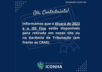 Iconha: Alvará de 2023 e ISS Fixo estão disponíveis