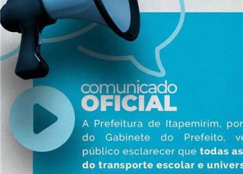 Itapemirim: Comunicado Oficial de Transporte Escolar