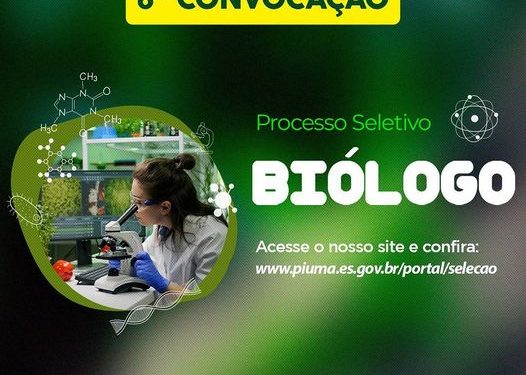 Piúma: Prefeitura convoca biólogos do processo seletivo