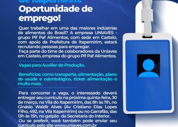 Itapemirim: Prefeitura divulga vagas de empresa em indústria