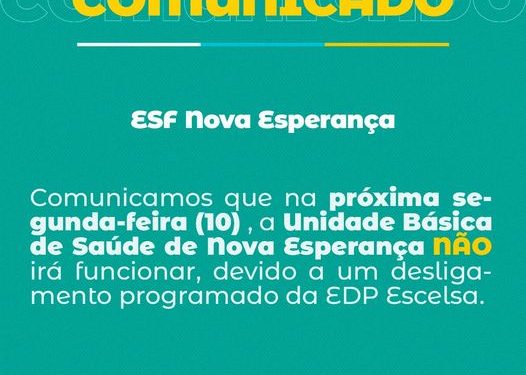Piúma: Prefeitura comunica não funcionamento da USB Nova Esperança