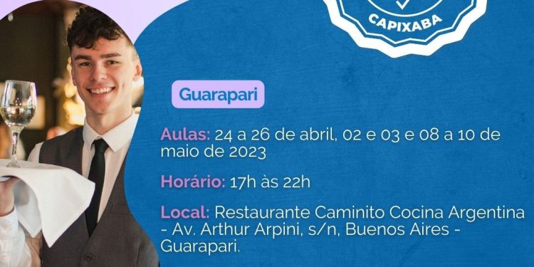 Guarapari: Abertas inscrições para o Curso de Garçom