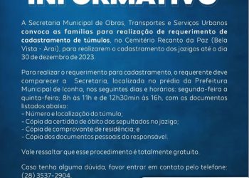 Iconha: Prefeitura faz recadastramento de túmulos