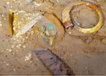 Mundo: Colar de ouro com dente de megalodonte é descoberto nos destroços do Titanic