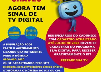 Alfredo Chaves: Prefeitura e Seja Digital distribuirá kits de TV digital