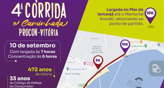 Vitória: 4ª Corrida e Caminhada do Procon reunirá 1.5 mil inscritos em Camburi