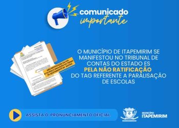 Itapemirim: Prefeitura é contra a ratificação do TC-ES pela paralização de escolas