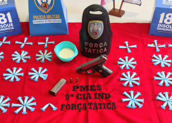 Itapemirim: Força Tática da 9ª Cia Independente apreende arma de fogo e drogas