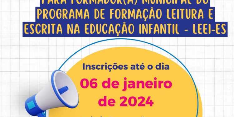 Itapemirim: Abertas inscrições para o Programa de Formação de Leitura e Escrita na Educação Infantil