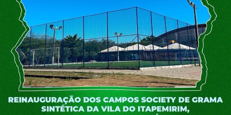 Itapemirim: Prefeitura reinaugura campos Society de grama sintética