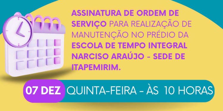 Itapemirim: Prefeitura dá Ordem de Serviço para a manutenção da Escola Narciso Araújo