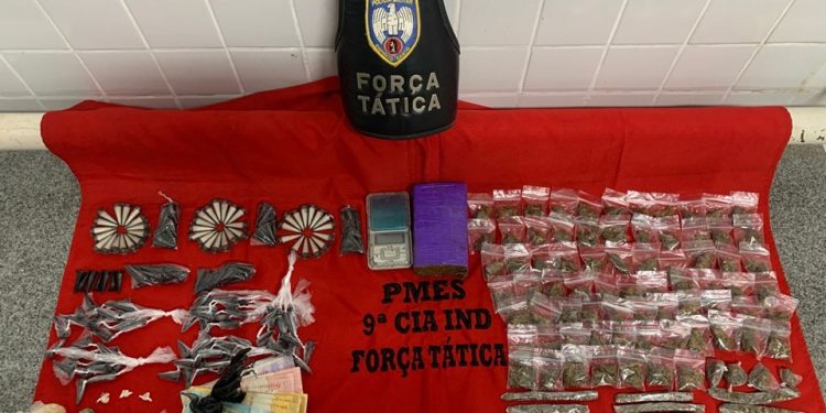 Marataízes: Força Tática da PMES detém suspeito com grande quantidade de drogas
