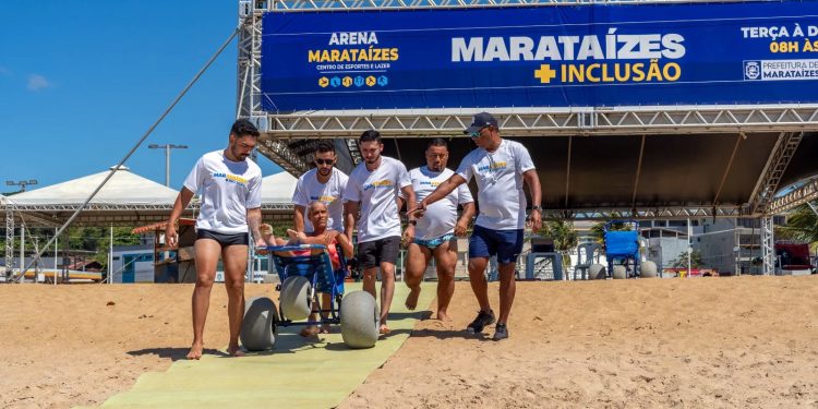 Acessibilidade: Projeto “Marataízes + inclusão” abre atividades do verão na Praia Central