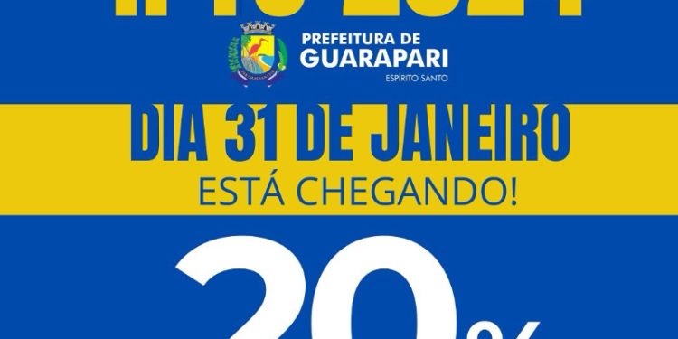 Guarapari: Prazo para pagar o IPTU com 20% de desconto termina na quarta (31)