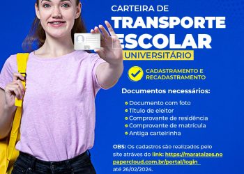Marataízes: Começa o cadastro para a Carteira de Transporte Escolar Universitário