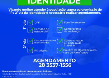 Iconha: Prefeitura abre agendamento para emissão de carteira de identidade