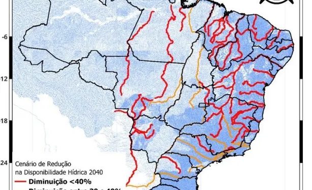 Meio Ambiente: Disponibilidade de água no Brasil pode ser reduzida em 40% até 2040