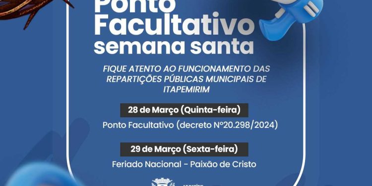 Itapemirim: Prefeitura divulga funcionamento especial na Semana Santa