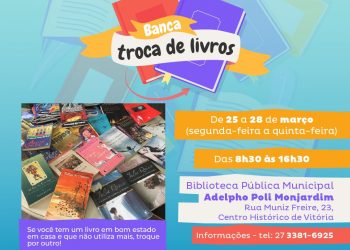 Vitória: Biblioteca Municipal promove troca de livros a partir da próxima segunda (25)