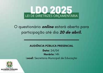Alfredo Chaves: População pode contribuir na LDO 2025 com participação virtual