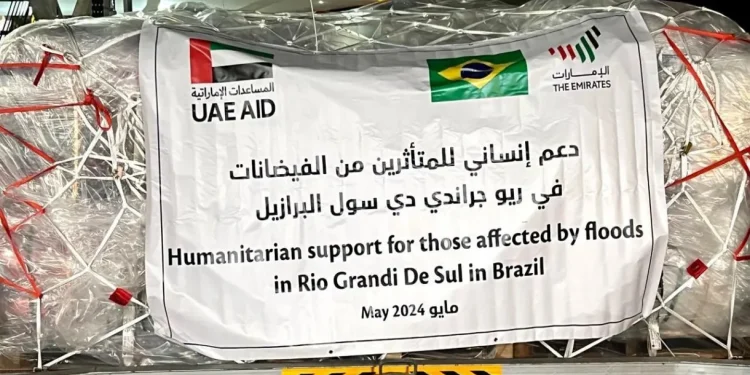 Ajuda Humanitária: 1° avião dos Emirados Árabes Unidos com doações para o RS chegou no sábado (18)