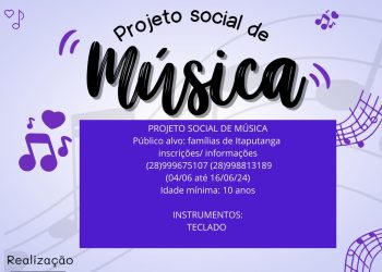 Piúma: Inscrições abertas para o Projeto Social de Música de Itaputanga