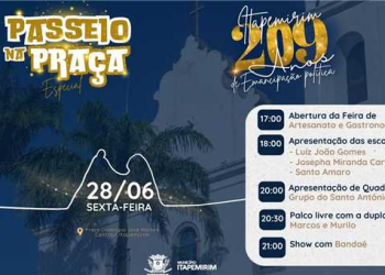 Itapemirim: Passeio na Praça especial de aniversário