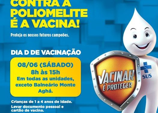Piúma: Saúde promove Dia D de vacinação contra a poliomielite neste sábado (8)
