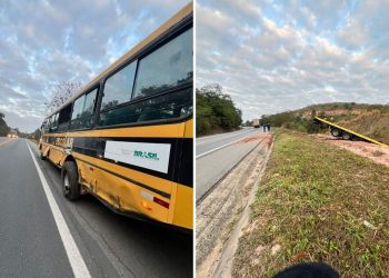 BR 101: Acidente entre ônibus com universitários e caminhão deixa um ferido