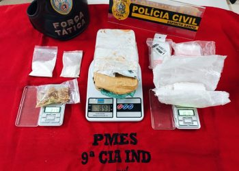 Itapemirim: PCES e PMES apreendem drogas e material para o tráfico