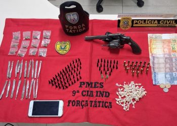 Itapemirim: Ação conjunta das forças de segurança apreende drogas, arma de fogo e realiza prisão de três suspeitos