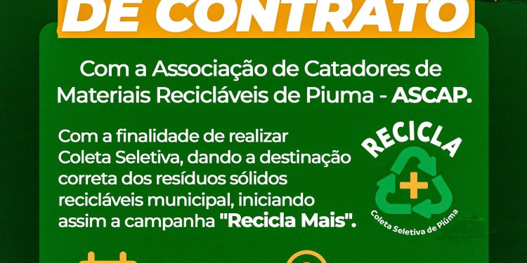 Piúma: Prefeitura firma contrato com associação de recicláveis nesta segunda (4)