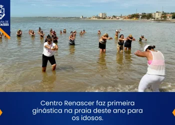 Marataízes: Centro Renascer faz primeira ginástica na praia deste ano para a melhor idade