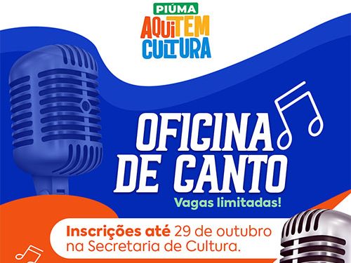 Piúma: Inscrições para Oficinas de Canto vão até a quarta (29)