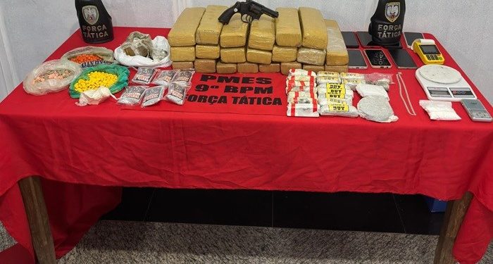 Cachoeiro de Itapemirim: 9ºBPM apreende grande quantidade de drogas e arma de fogo