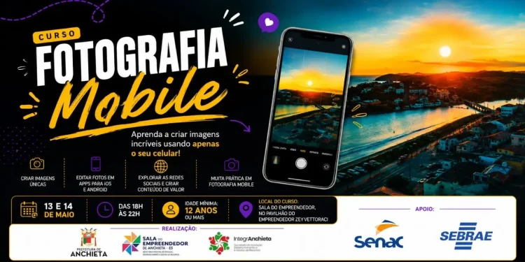 Anchieta: Inscrições abertas para o Curso de Fotografia Mobile