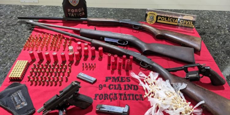 Sul do Estado: Operação integrada prende dois suspeitos e apreende armas e drogas