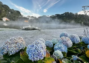 Turismo: Frio transforma cenário de vilarejo no sul de Minas Gerais
