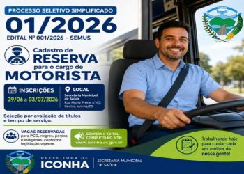 Iconha: Prefeitura abre Processo Seletivo para Motoristas na Secretaria de Saúde